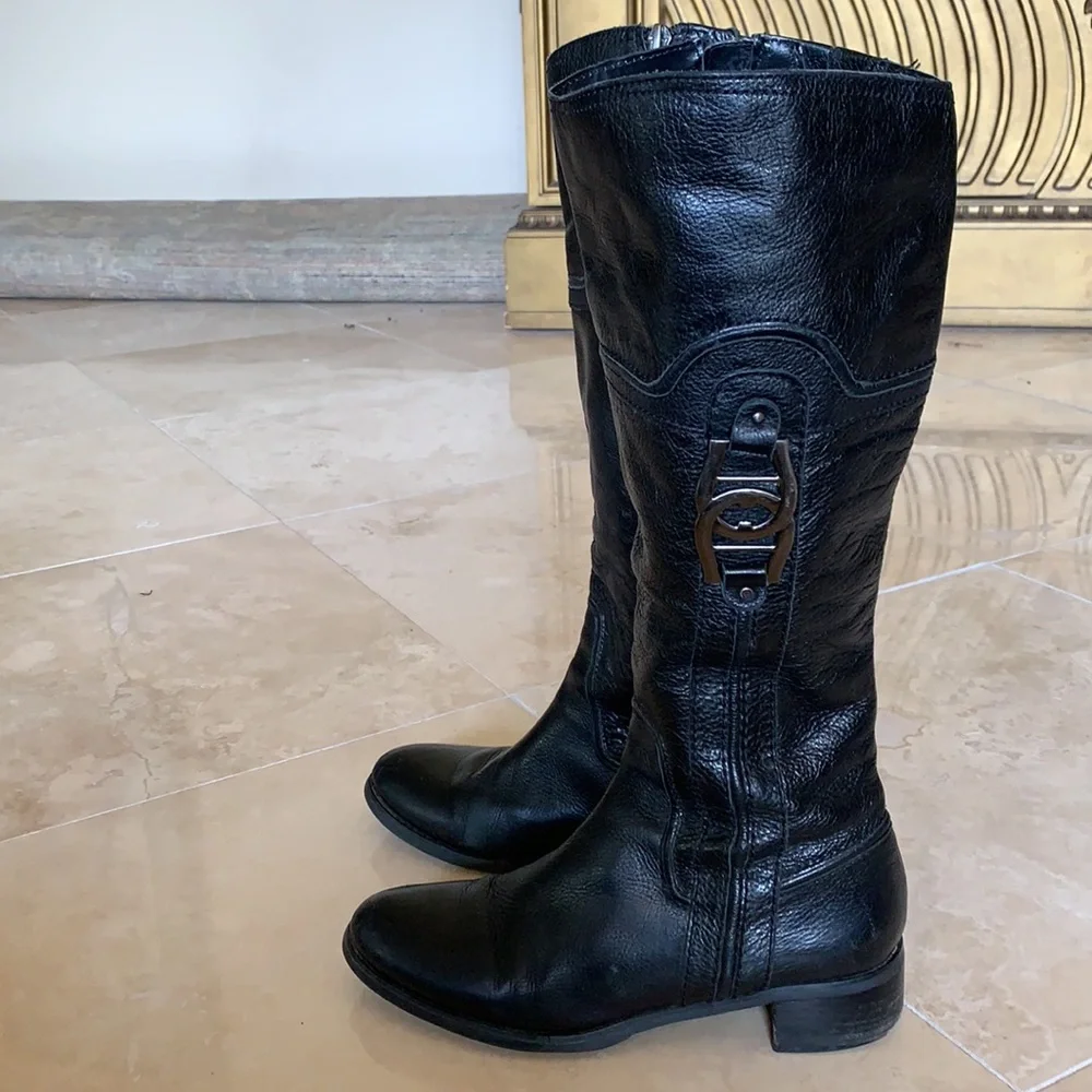 ETIENNE AIGNER Black Genuine Leather Boot - Picture 2 of 13